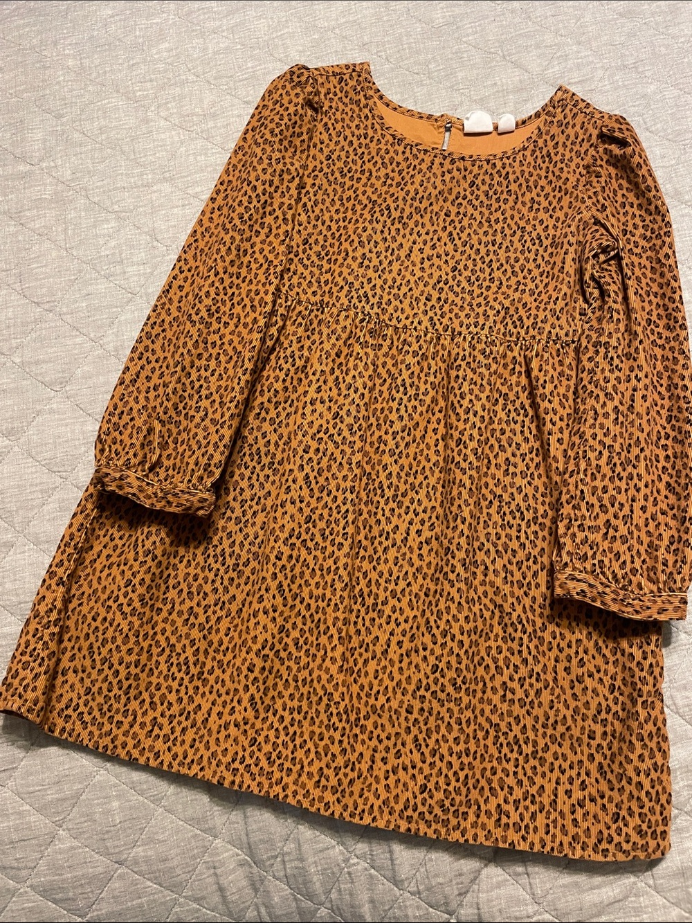 GAP Girl's' Long-Sleeve Leopard Print Dress